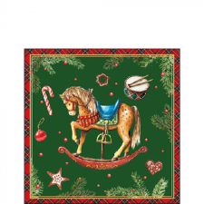  AMB.32520041 Classic rocking horse green papírszalvéta 25x25cm, 20db-os papírárú, csomagoló és tárolóeszköz