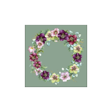 AMB.33315416 Christmas Rose Green papírszalvéta 33x33cm, 20db-os asztalterítő és szalvéta