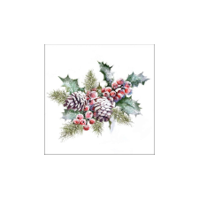 AMB.33315570 Holly And Berries papírszalvéta 33x33cm, 20db-os asztalterítő és szalvéta