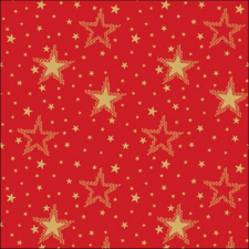  AMB.33316734 Night sky gold/red papírszalvéta 33x33cm, 20db-os papírárú, csomagoló és tárolóeszköz