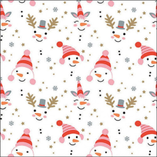  AMB.33318850 Funny snowmen papírszalvéta 33x33cm, 20db-os papírárú, csomagoló és tárolóeszköz