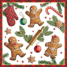 AMB.33318880 Gingerbread cookies papírszalvéta 33x33cm, 20db-os papírárú, csomagoló és tárolóeszköz