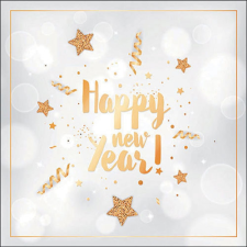  AMB.33319135 New Year glitter white papírszalvéta 33x33cm, 20db-os konyhai eszköz