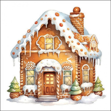 AMB.33319150 Gingerbread house papírszalvéta 33x33cm, 20db-os papírárú, csomagoló és tárolóeszköz