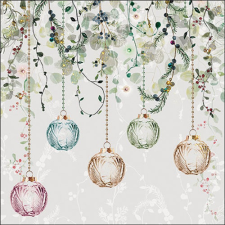  AMB.33319995 Floral Christmas grey papírszalvéta 33x33cm, 20db-os papírárú, csomagoló és tárolóeszköz