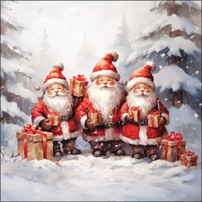 AMB.33320050 Santa triplets papírszalvéta 33x33cm, 20db-os papírárú, csomagoló és tárolóeszköz