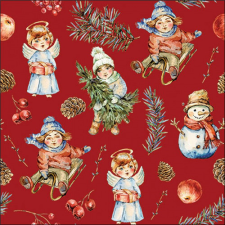  AMB.33320139 Playing outside red papírszalvéta 33x33cm, 20db-os papírárú, csomagoló és tárolóeszköz