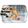  AMB.33718885 Golden retriever puppies műanyag kistálca 13x21cm