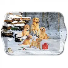 AMB.33718885 Golden retriever puppies műanyag kistálca 13x21cm konyhai eszköz