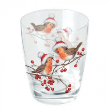  AMB.34318865 Christmas robins white üvegpohár 0,25l konyhai eszköz