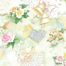 AMBIENTE AMB.13314111 Wedding Bells Green papírszalvéta 33x33cm,20db-os papírárú, csomagoló és tárolóeszköz