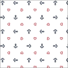 AMBIENTE Anchor Heart White papírszalvéta 33x33cm, 20db-os konyhai eszköz