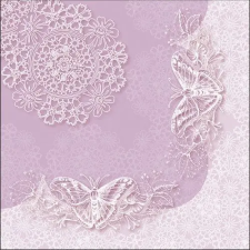 AMBIENTE Butterfly Lace Lilac papírszalvéta 33x33cm,20db-os konyhai eszköz