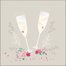 Ambiente Champagne glasses grey papírszalvéta 33x33cm, 20db-os papírárú, csomagoló és tárolóeszköz