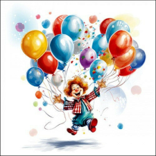 Ambiente Clown papírszalvéta 33x33cm, 20db-os papírárú, csomagoló és tárolóeszköz