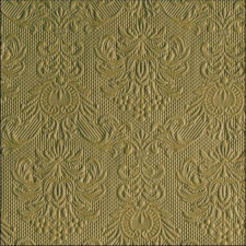 AMBIENTE Elegance Green Leaf dombornyomott papírszalvéta 33x33 cm, 15db-os asztalterítő és szalvéta