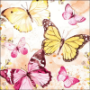 AMBIENTE Fluttering butterflies pink papírszalvéta 33x33cm, 20db-os