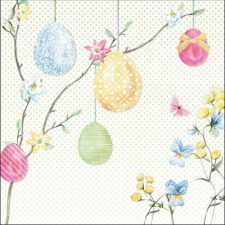 AMBIENTE Hanging Eggs papírszalvéta 33x33cm, 20db-os konyhai eszköz