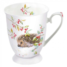 AMBIENTE Hedgehog In Winter porcelánbögre 0,25L bögrék, csészék
