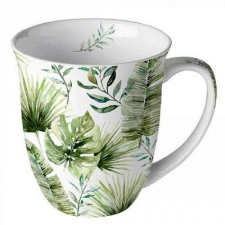 Ambiente Jungle leaves white porcelánbögre 0,4l bögrék, csészék
