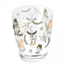 AMBIENTE Karácsonyi üvegpohár 250ml Forest gnomes karácsonyi dekoráció