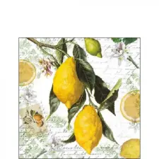 AMBIENTE Lemon papírszalvéta 25x25 cm, 20db-os asztalterítő és szalvéta