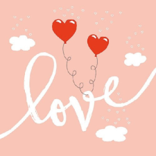 AMBIENTE Love Balloons Pale Rose papírszalvéta 33x33cm,20db-os papírárú, csomagoló és tárolóeszköz