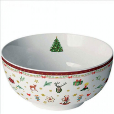 Ambiente Ornaments all over red porcelántál 6,5x14cm konyhai eszköz