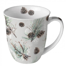 AMBIENTE Pine Cone All Over porcelánbögre 0,4L bögrék, csészék