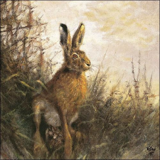AMBIENTE Portrait Of Hare papírszalvéta 33x33cm, 20db-os papírárú, csomagoló és tárolóeszköz