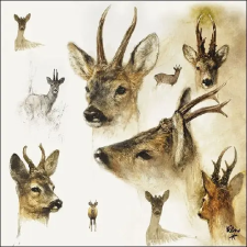 AMBIENTE Portraits of Deer papírszalvéta 33x33cm,20db-os konyhai eszköz