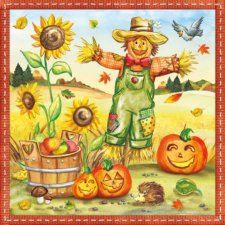 AMBIENTE Scarecrow papírszalvéta 33x33 cm, 20db-os asztalterítő és szalvéta