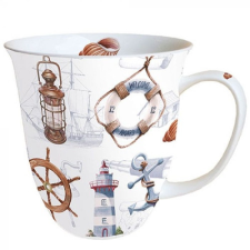 AMBIENTE Welcome Aboard porcelánbögre 0,4 l bögrék, csészék