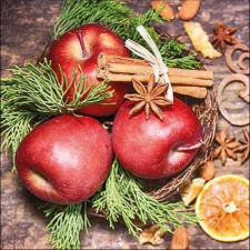 AMBIENTE Winter Apples papírszalvéta 33x33cm, 20db-os konyhai eszköz