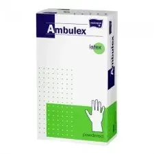 Ambulex eldobható latex fehér gumikesztyű 100db tisztító- és takarítószer, higiénia