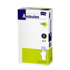 Ambulex eldobható latex fehér gumikesztyű 100db-os védőkesztyű