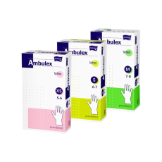 Ambulex eldobható latex fehér gumikesztyű 100db-os