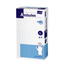 Ambulex Latex Púderes Gumikesztyű &quot;L&quot; 100 db védőkesztyű