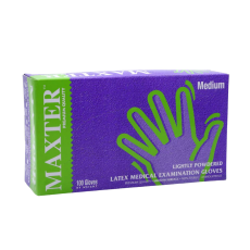 Ambulex Maxter eldobható latex fehér gumikesztyű 100db-os