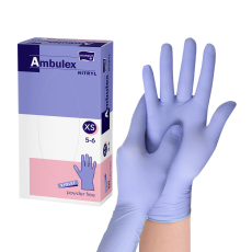  AMBULEX nitril gumikesztyű púdermentes lila XS, 100db/doboz