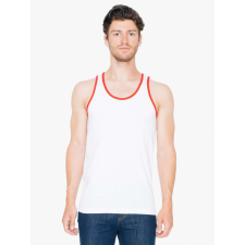 AMERICAN APPAREL AA2408 yersei ujjatlan póló-trikó American Apparel, White/Red-M atléta, trikó