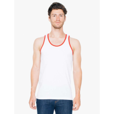 AMERICAN APPAREL AA2408 yersei ujjatlan póló-trikó American Apparel, White/Red-XL atléta, trikó