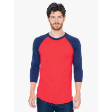 AMERICAN APPAREL AABB453 UNISEX POLY-COTTON 3/4 UJJÚ RAGLAN PÓLÓ M