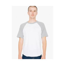 AMERICAN APPAREL AARSABB4237 kétszínű raglános rövid ujjú póló American Apparel, White/Heather Grey-2XL