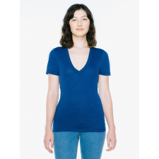 AMERICAN APPAREL AATR456 mély V-nyakú unisex tri-blend póló American Apparel, Tri-Indigo-M férfi póló