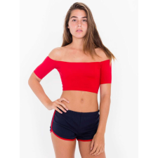 AMERICAN APPAREL Női short AA7301 futónadrág, Navy/Red-M női rövidnadrág