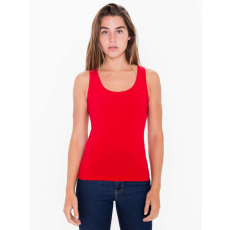 AMERICAN APPAREL Női ujjatlan póló AA8308 spandex trikó, Red-L