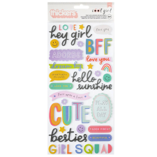 American Crafts Pebbles Cool Girl Matrica Thickers Phrase (1 csomag) matrica