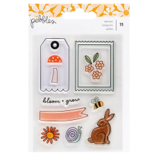 American Crafts Pebbles Sunny Bloom Szilikonbélyegző Clear Stamps (1 csomag) bélyegző