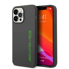 AMG Liquid Silicone Green Logo tok iPhone 14 Pro Max készülékhez szürke tok és táska